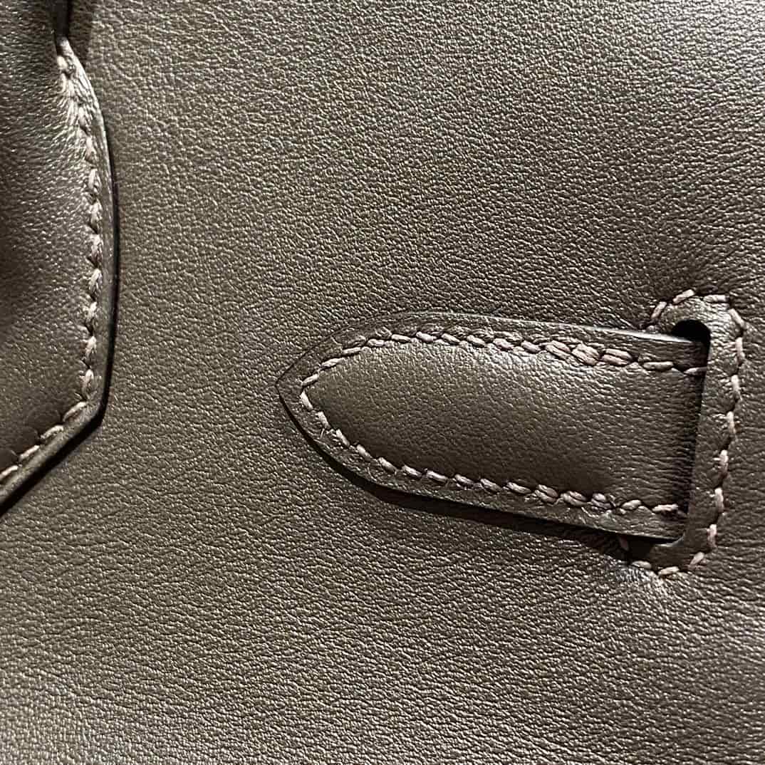 Hermes Shoulder Birkin 29 Swift leather Silver Metal WAX High