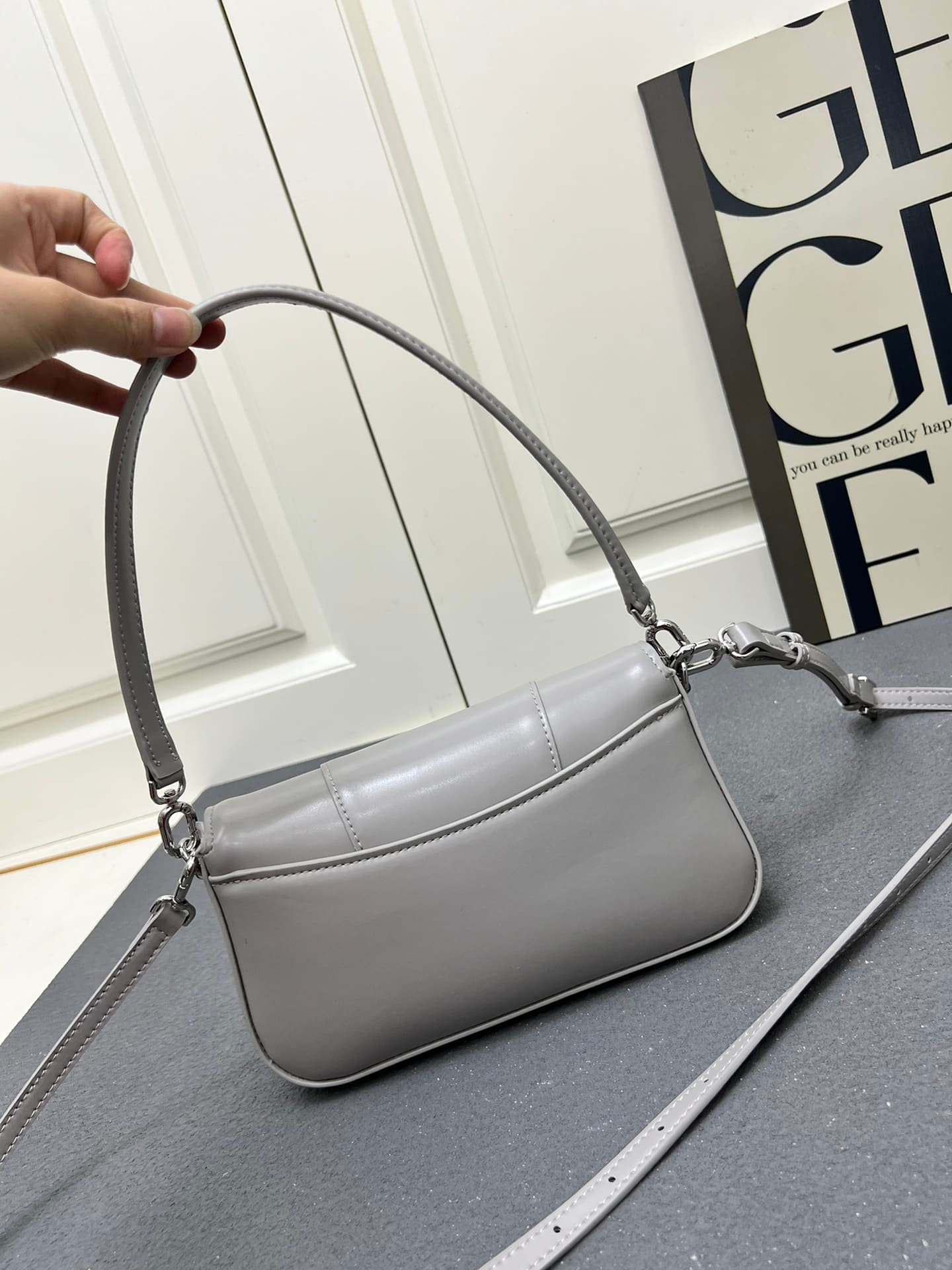 Balenciaga Hourglass sling bag Grey High
