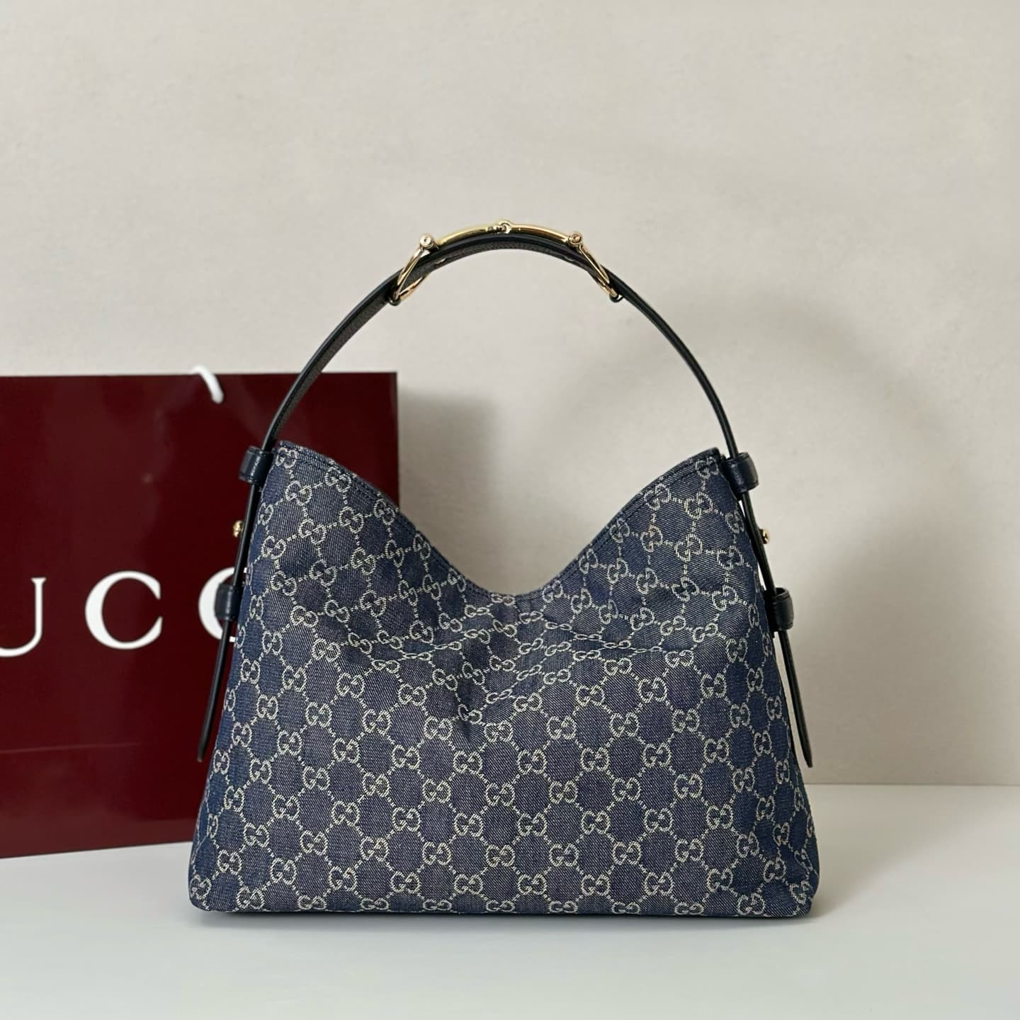 Gucci Beatrix medium tote bag 850926 Dark Blue GG canvas High