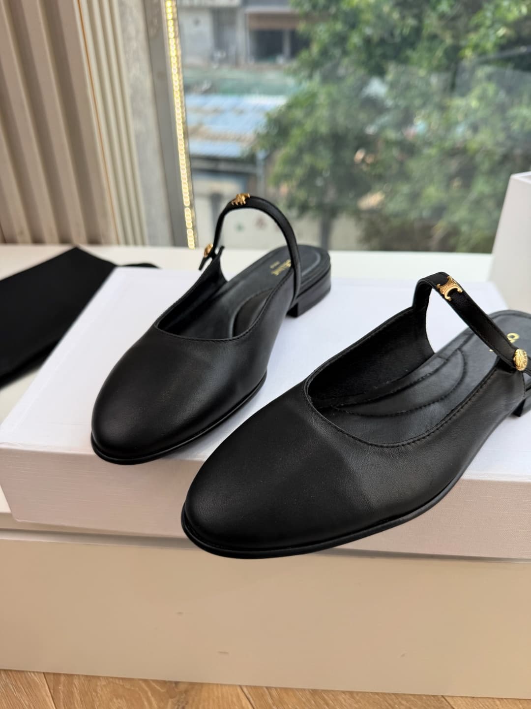 Celine Macaron Mule in Goatskin Shoes Women