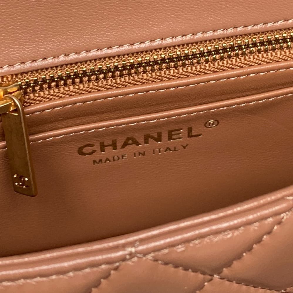 Chanel Classic Flap Bag Lambskin & Gold-Tone Metal AS5759 Tan A