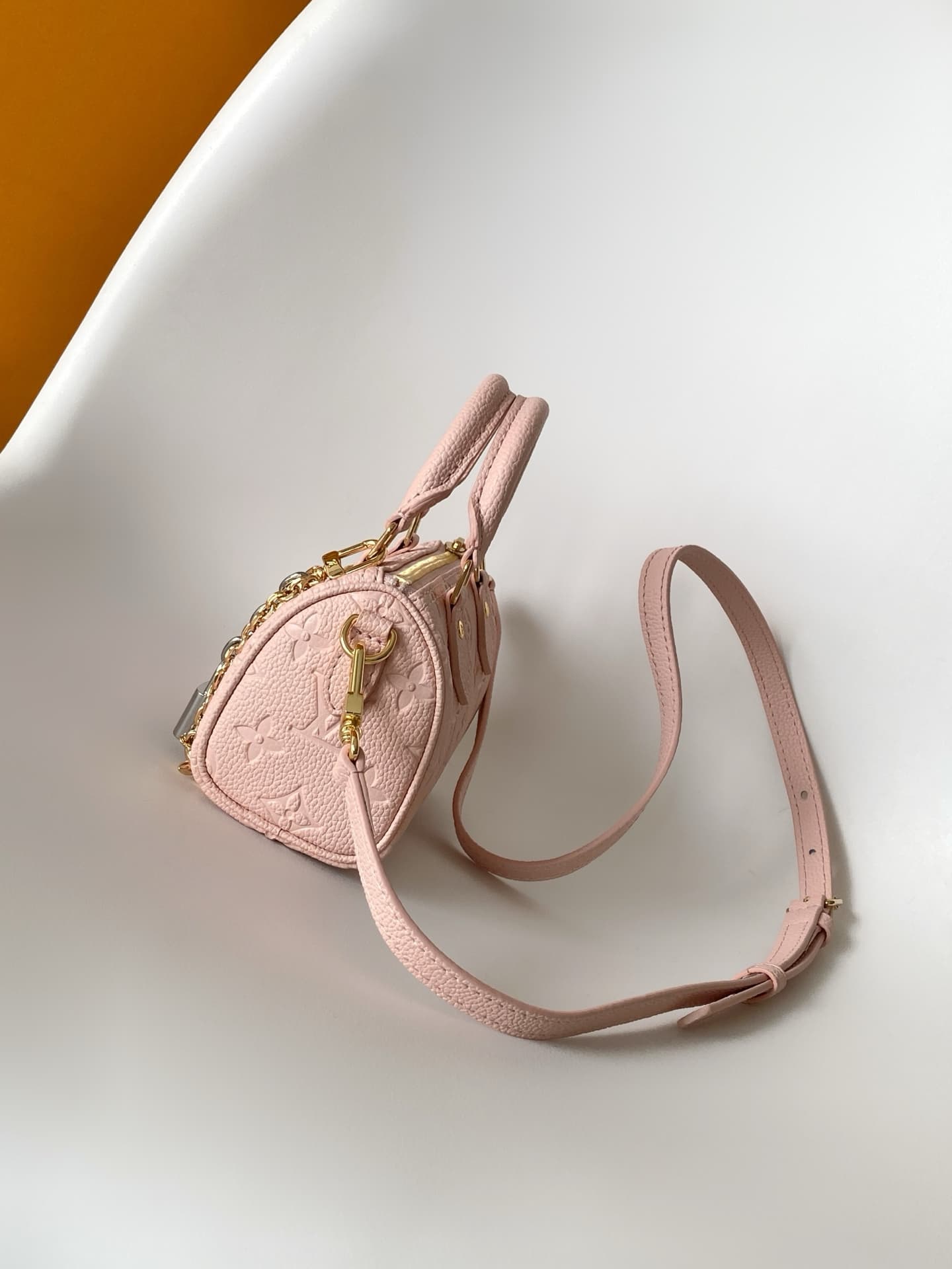 Louis Vuitton Nano Speedy Snowy Pearl Cowhide leather M27107 High
