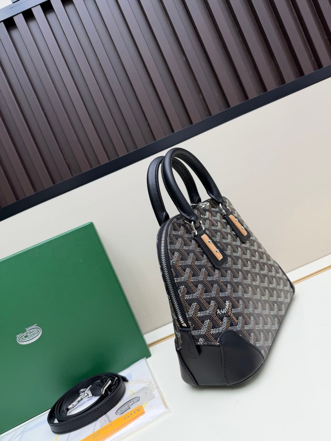 Goyard Vendôme mini bag in Goyardine coated canvas black high