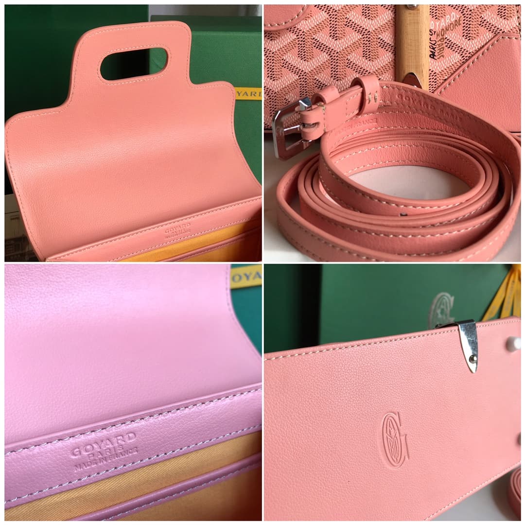 Saïgon PM Bag Goyardine Canvas & Clamecy Cowhide Pink High