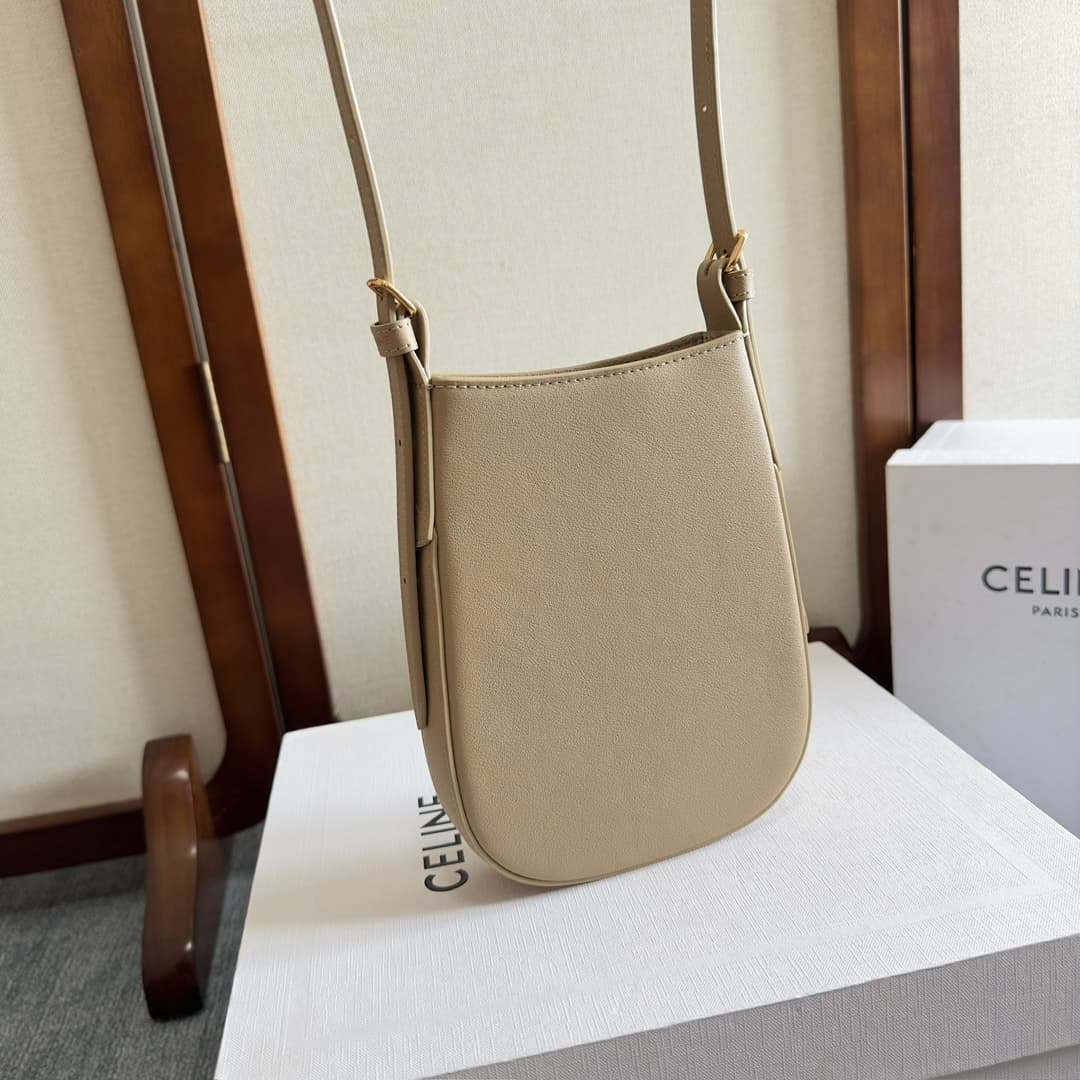 Celine Heloise Phone Pouch in Beige Supple Calfskin Leather High