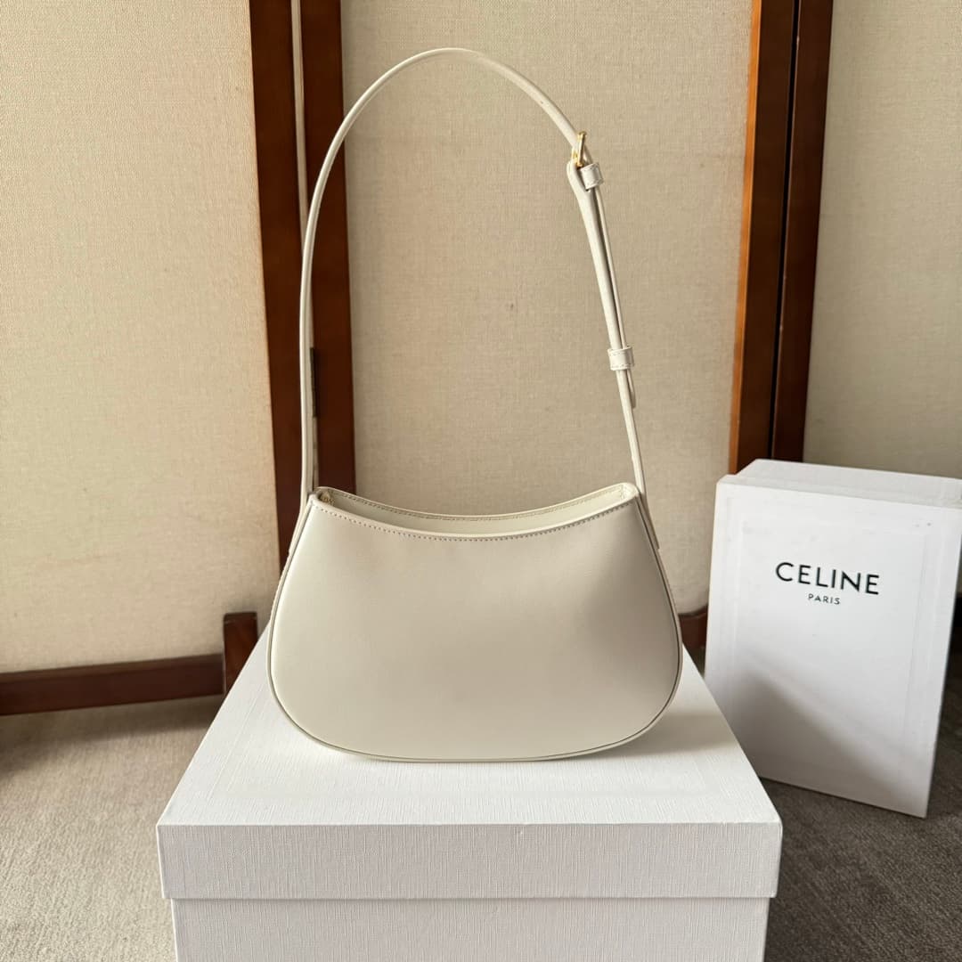 Celine Tilly Bag in White Shiny Calfskin High