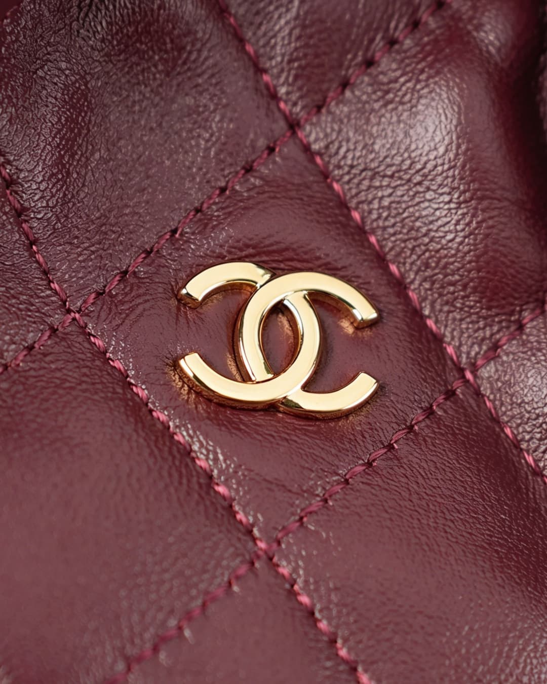 Chanel Clutch with Leather Strap Lambskin & Gold-tone Metal AP5228 Claret  A