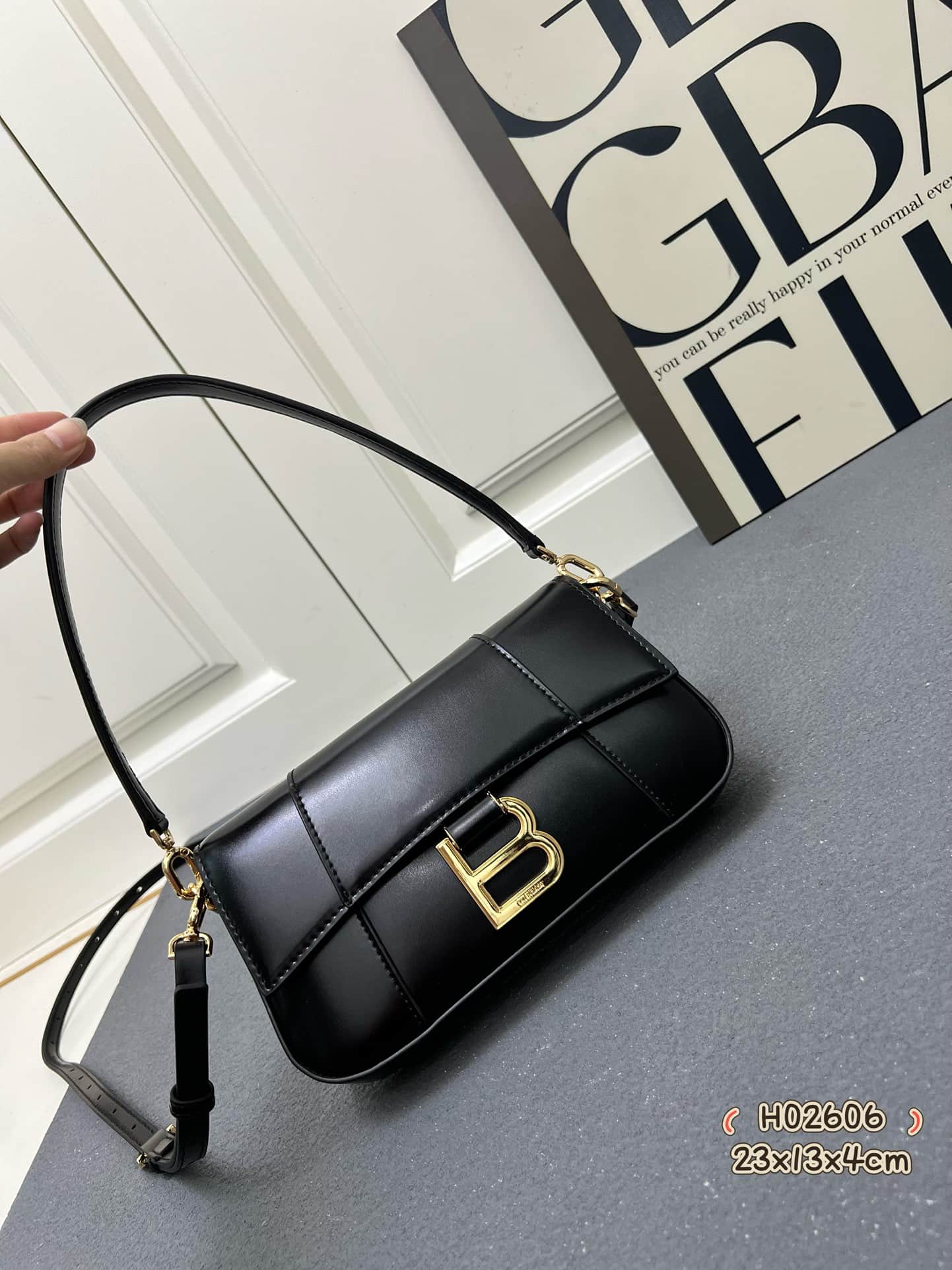 Balenciaga Hourglass sling bag Black High