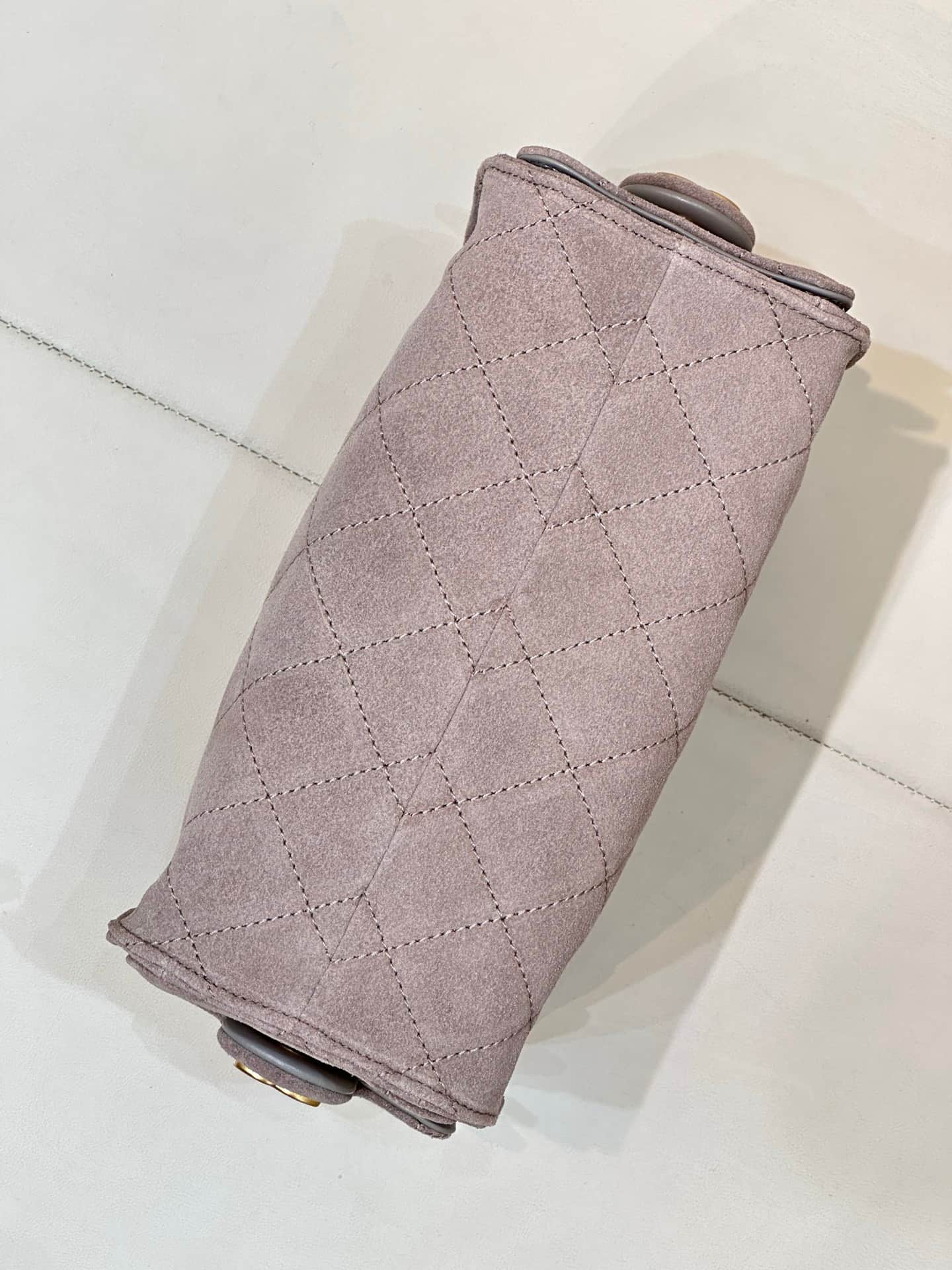 CHANEL 25 Mini Handbag AS5631 Suede &Gold-tone Metal Grey TOP