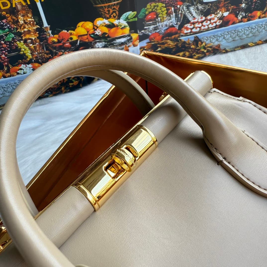 Dolce & Gabbana Mini Marlene Day leather tote bag beige High