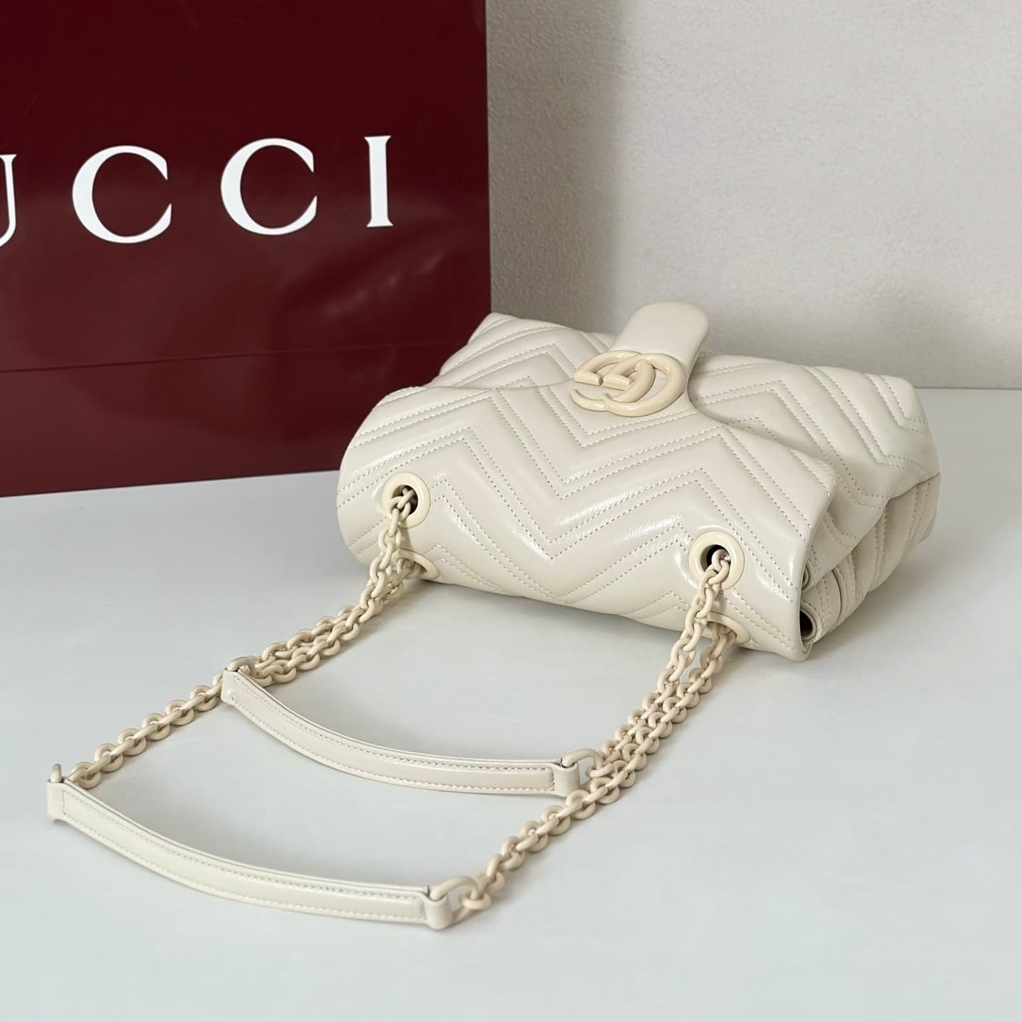 Gucci GG Marmont Small Shoulder Bag 855371 Cream High
