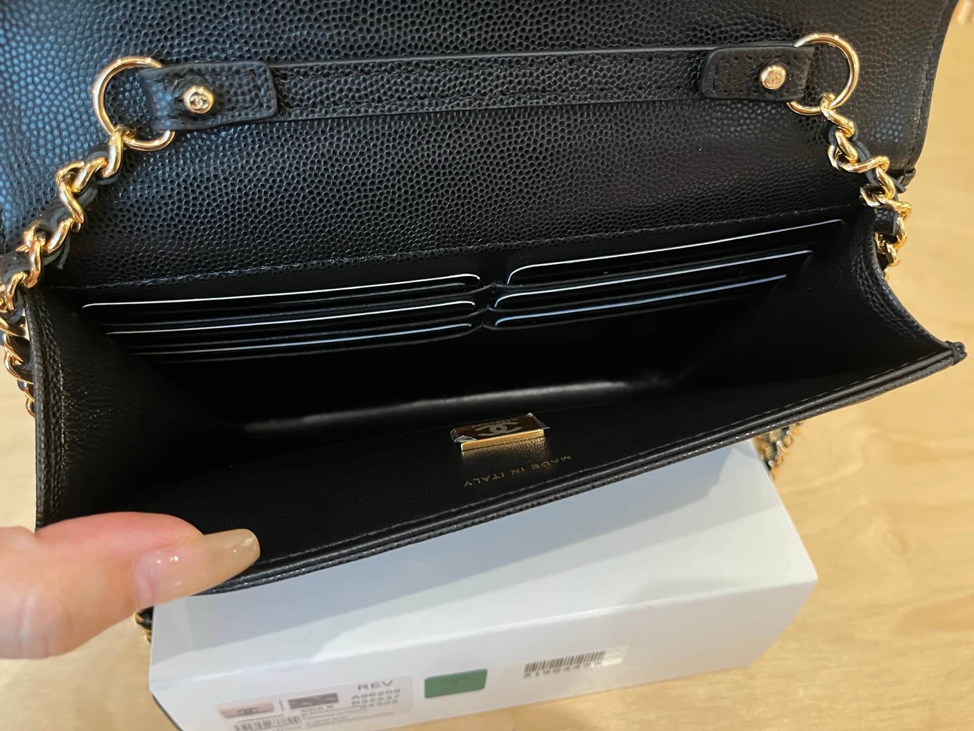 Chanel Wallet On Chain Grained Calfskin & Gold-tone Metal A96209 A