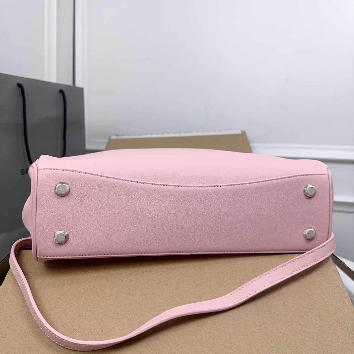 Balenciaga Rodeo Medium Bag in Pink Leather With Silver-Tone Metal High