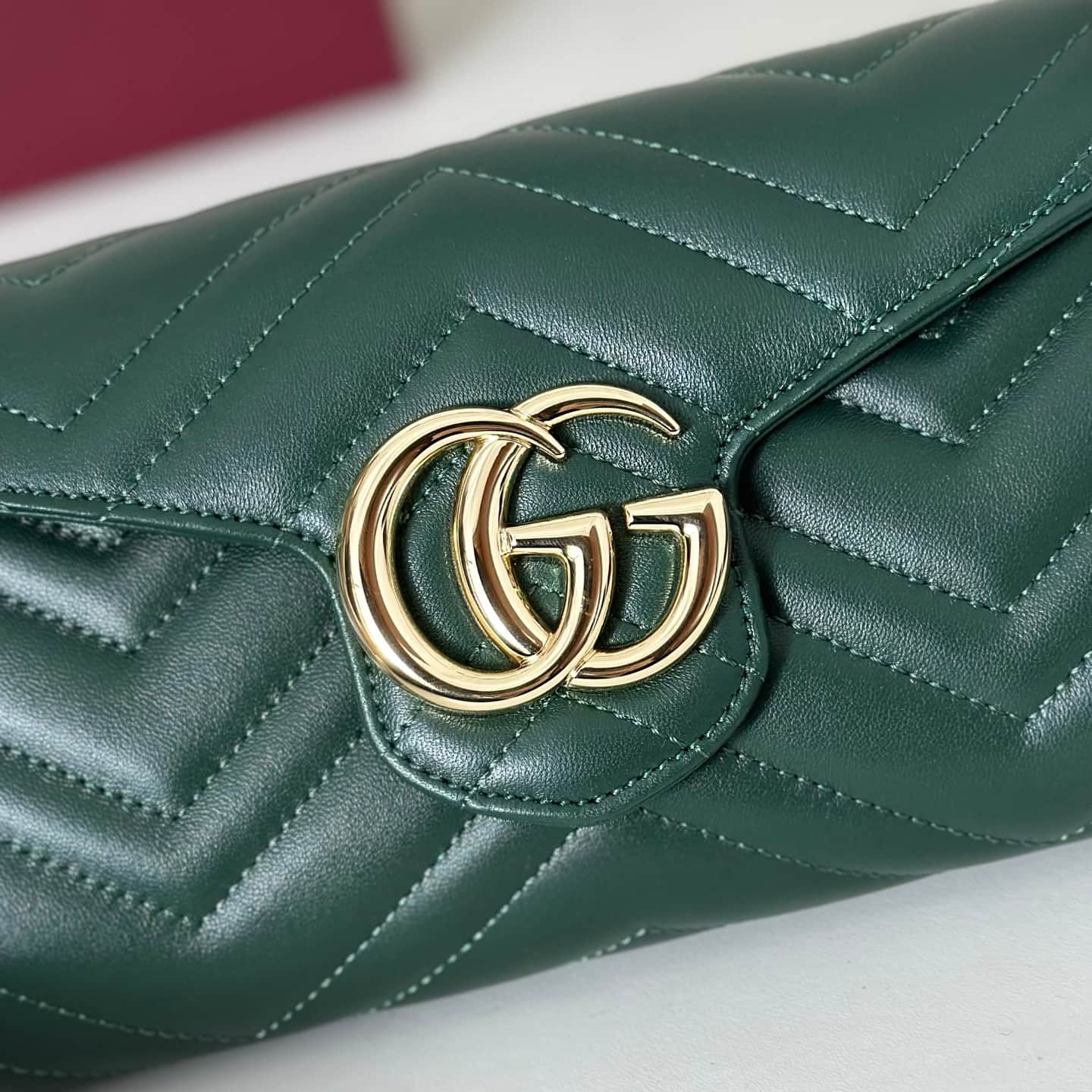 Gucci Marmont wallet on chain ‎Lambskin Drak Green 837745 High