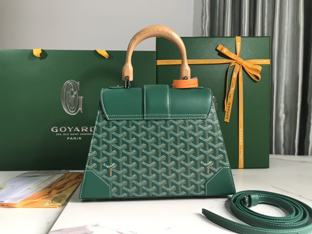 Saïgon PM Bag Goyardine Canvas & Clamecy Cowhide Green High