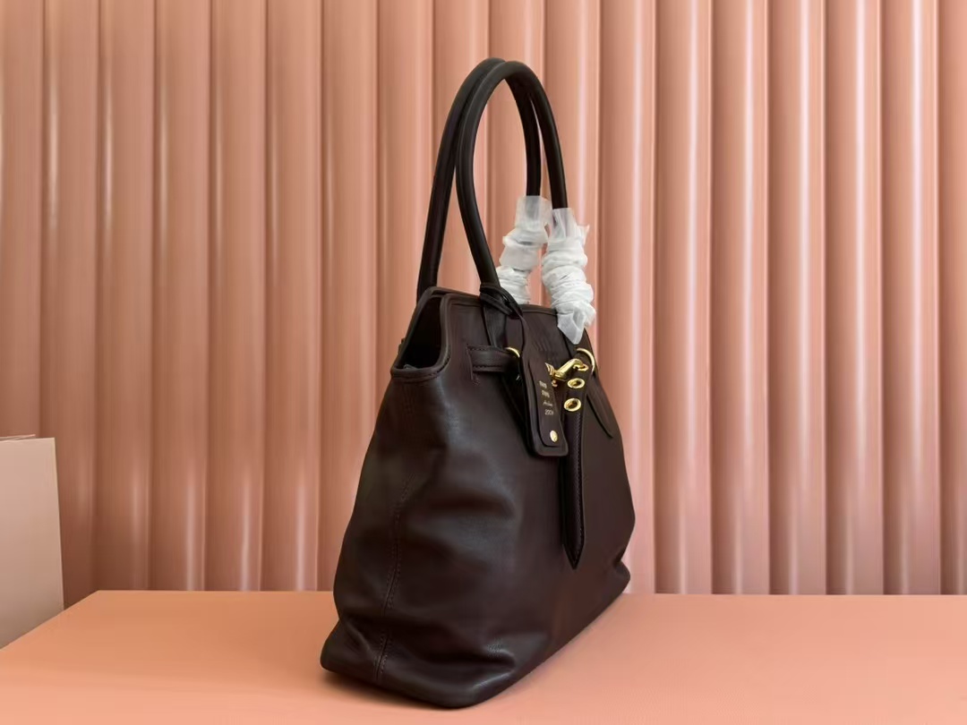 Miu Miu Aventure nappa leather Medium bag in Briarwood Top