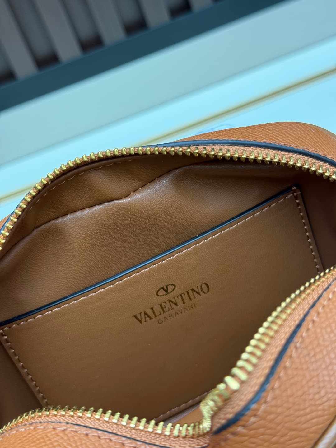 Valentino VLogo Signature Mini Bowling Bag in Grainy Calfskin Brown High