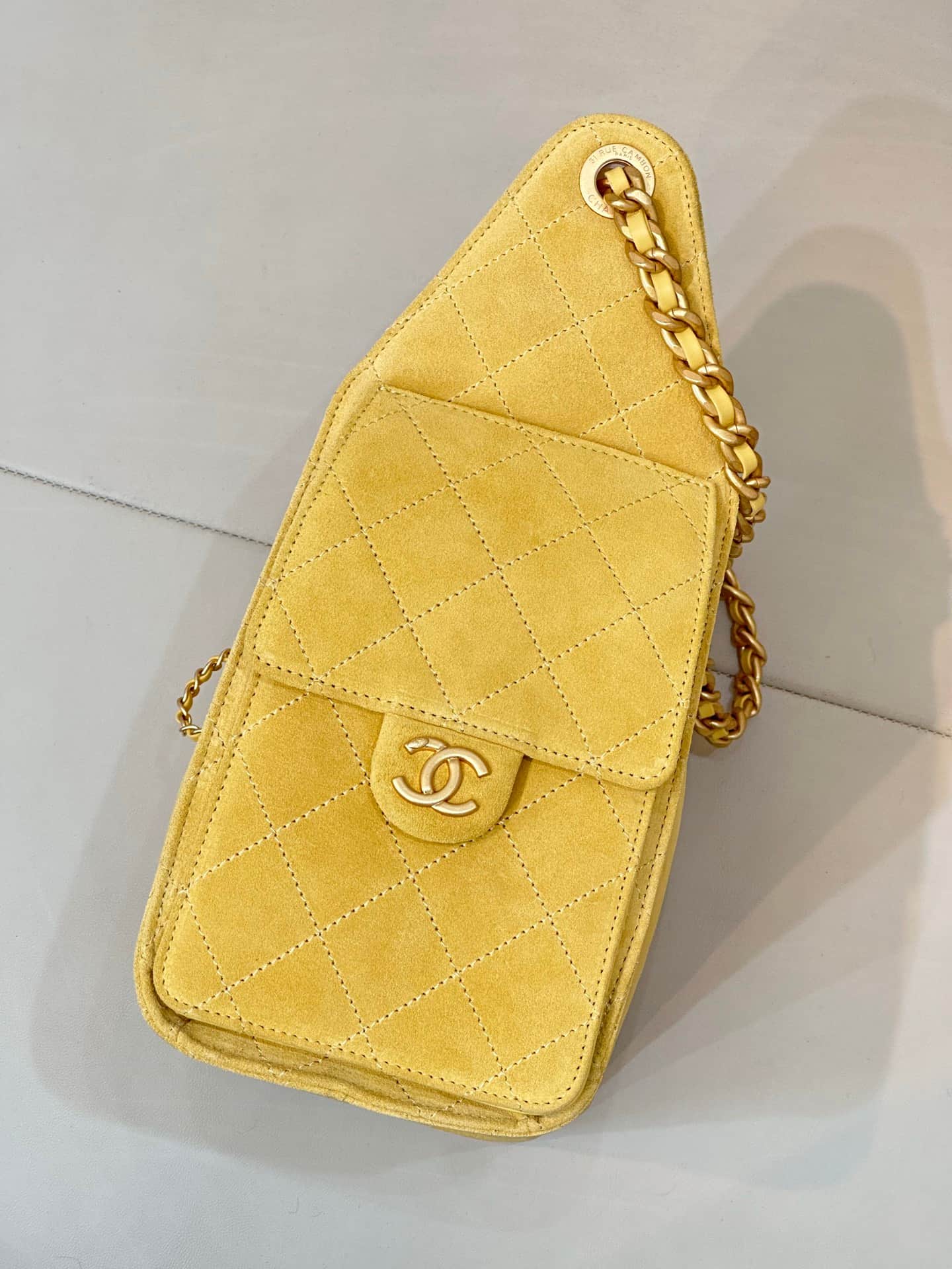 Chanel 25 Small Hobo handbag AS5293 Suede &Gold-tone Metal Yellow TOP