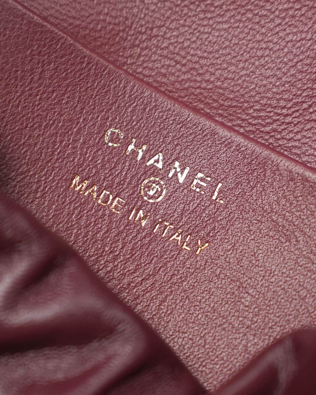 Chanel Clutch with Leather Strap Lambskin & Gold-tone Metal AP5228 Claret  A