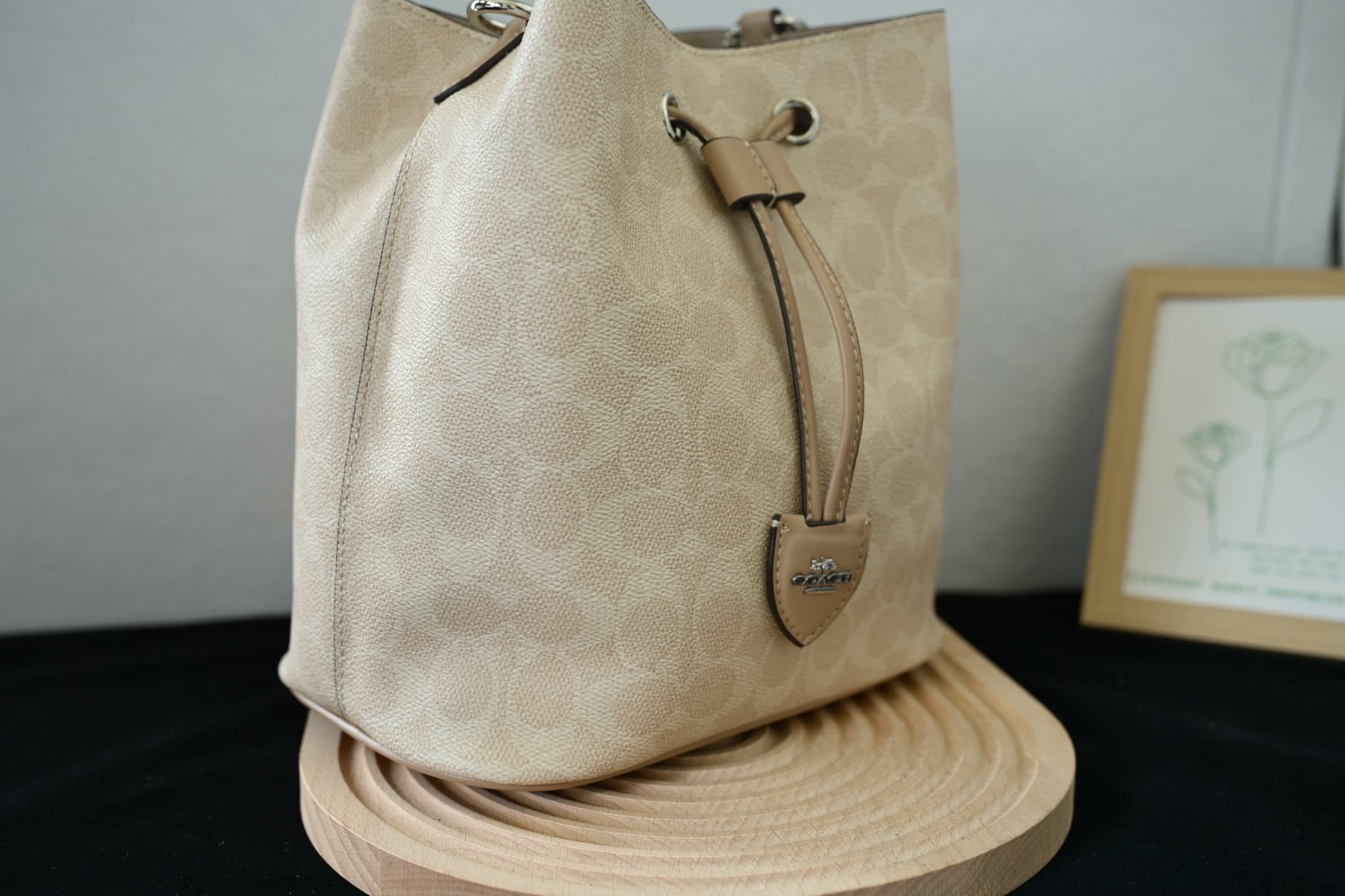 COACH Rowan Bucket Bag In Beige Signature Canvas High