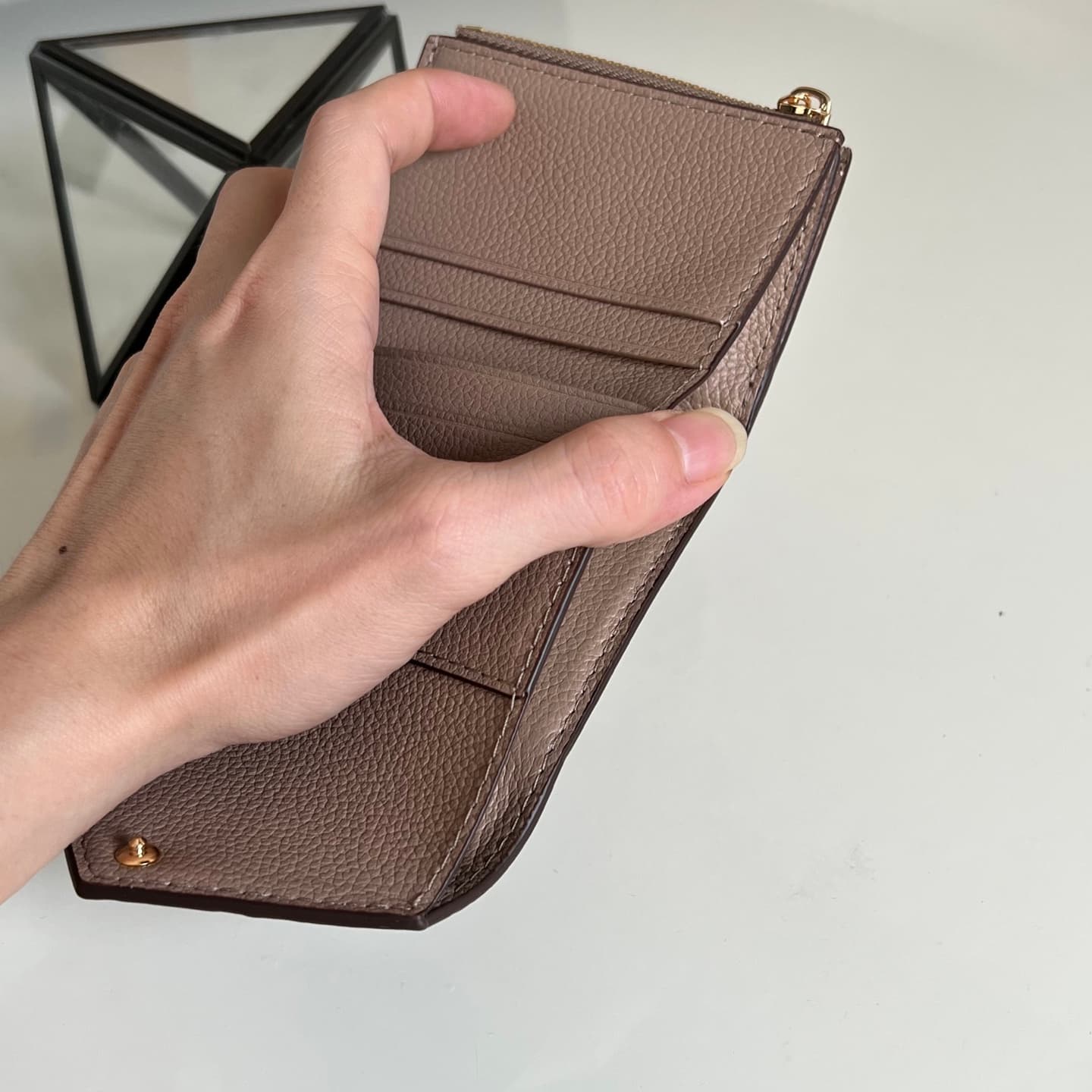 Louis Vuitton Zoé Wallet Tourterelle Gray Monogram Empreinte Leather M69800 Hgih