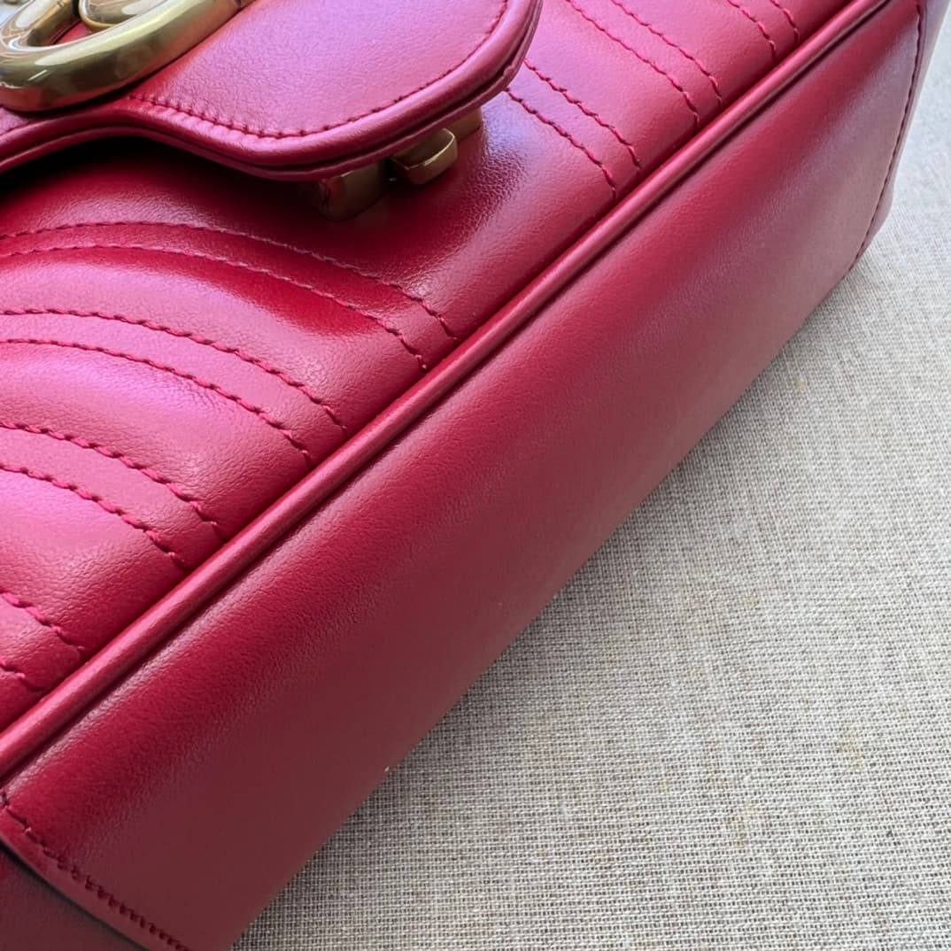 GG Marmont mini matelassé shoulder bag red 446744 High