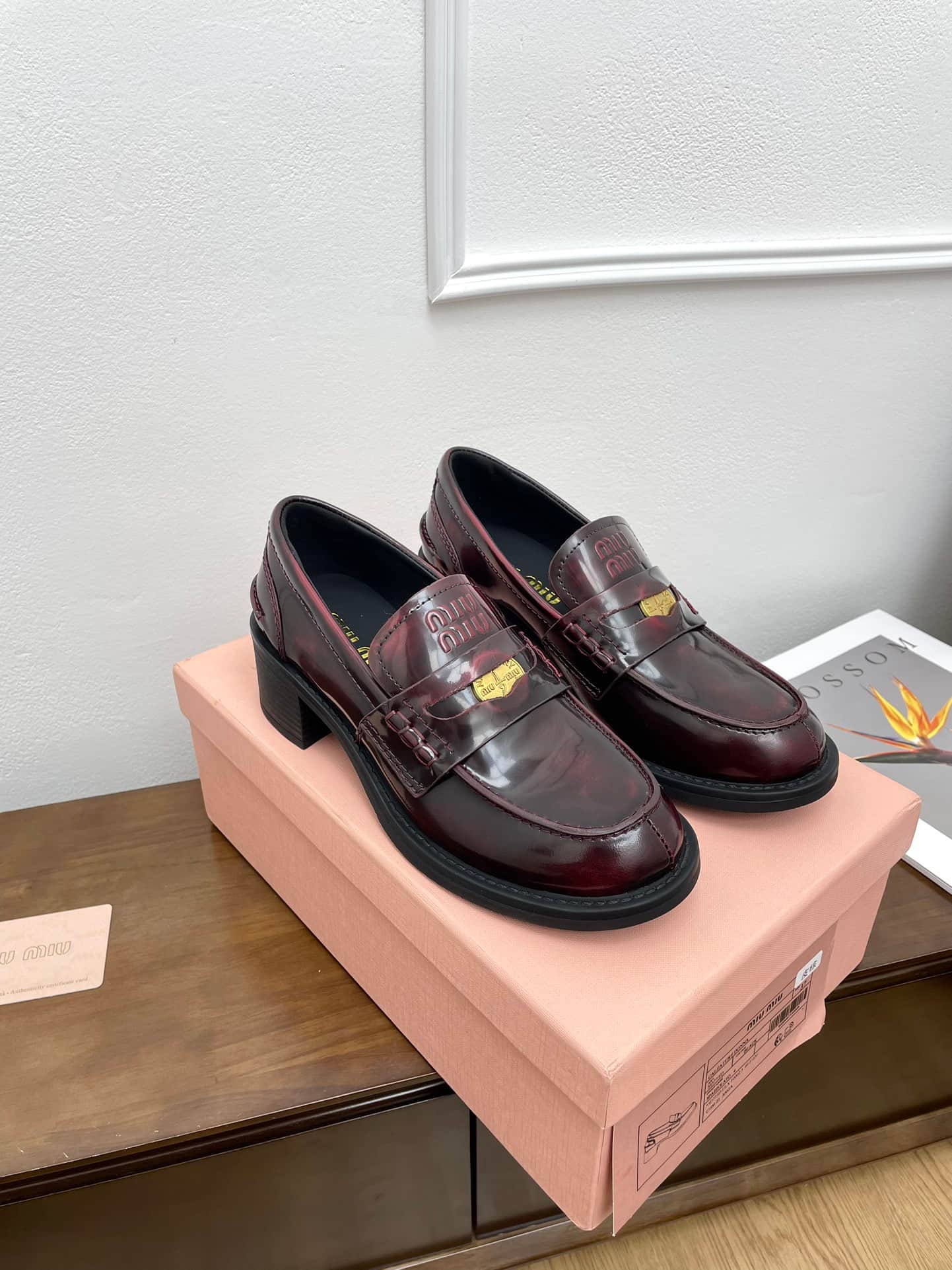 Miu Miu plaque Leather Loafer Shoes Women