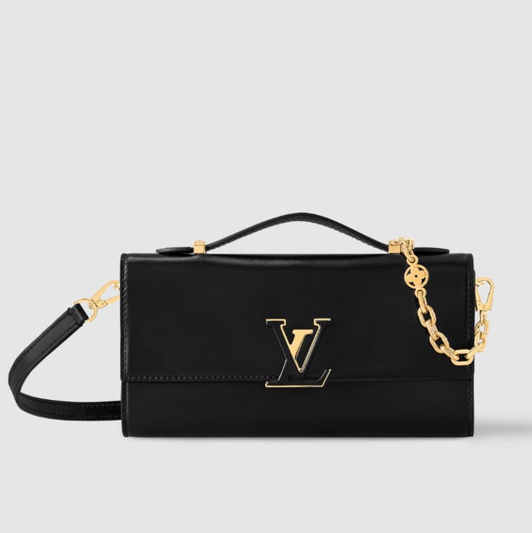 Louis Vuitton Wallet On Chain Capucines Calf Leather M12143 Black Top
