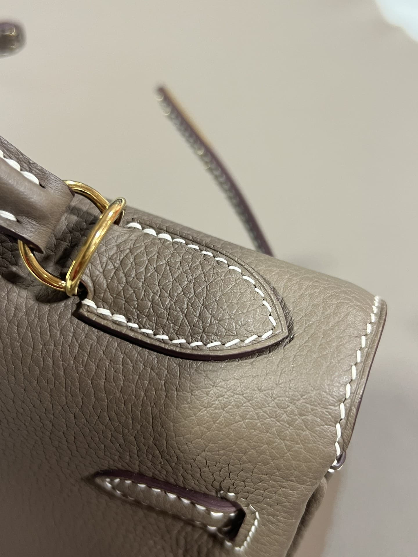 Hermes Kelly 25/28/32cm Retourne Bag Togo Leather In Etoupe WAX High