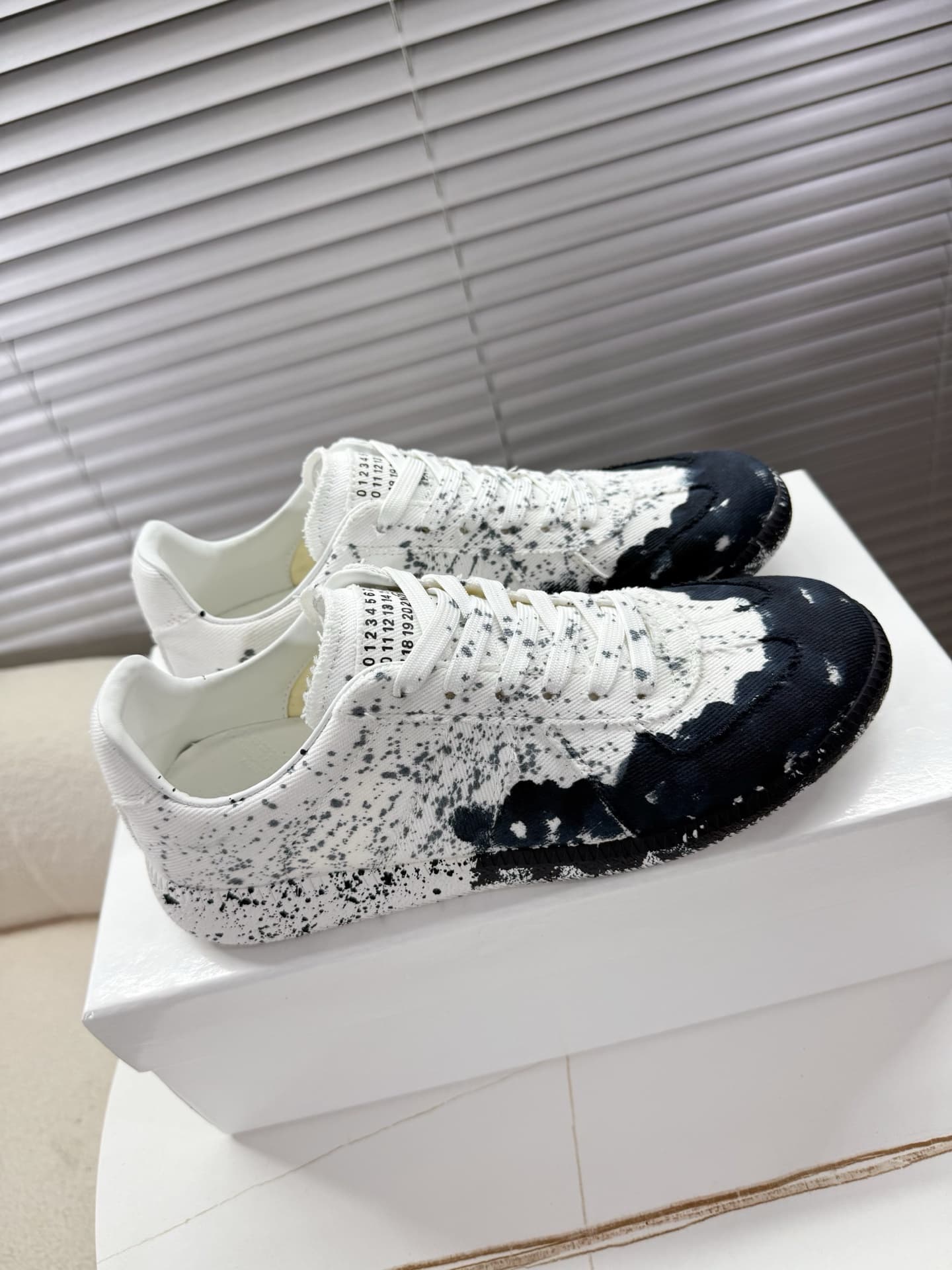 Maison Margiela Patent Leather Printed Sneaker shoes Men Women