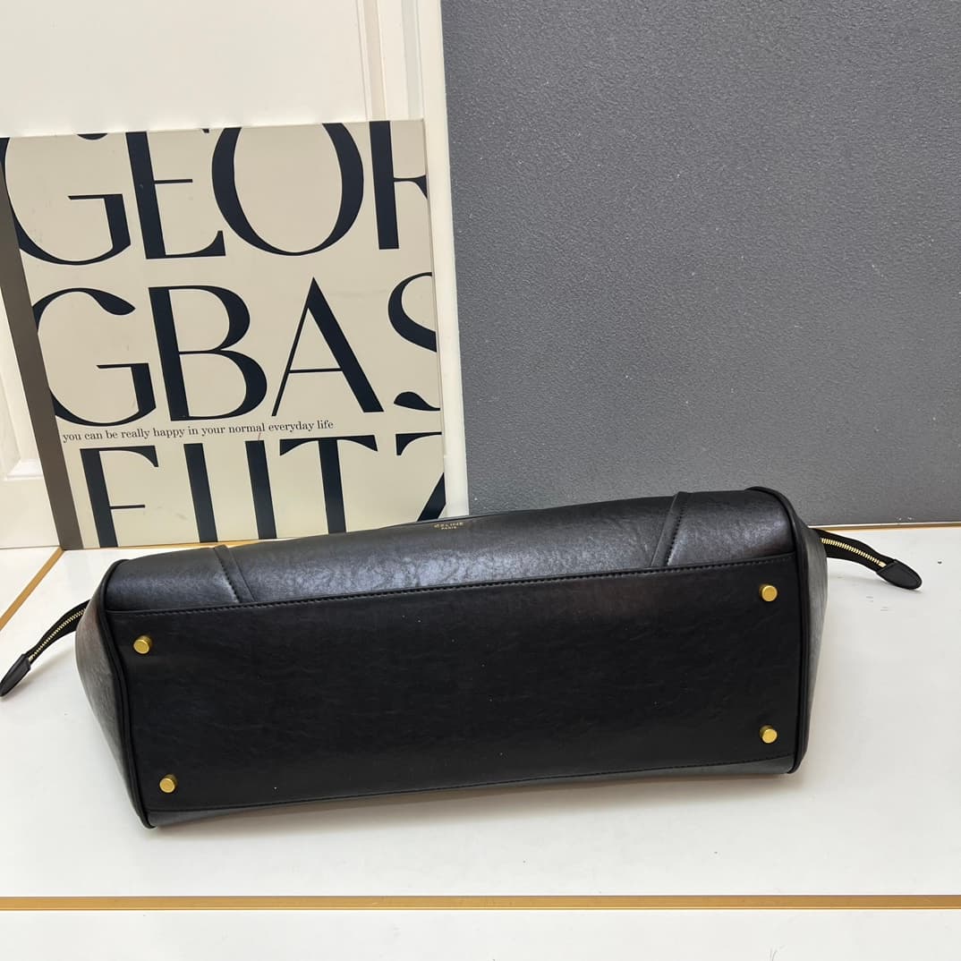 Celine BIG SMILE LUGGAGE IN Natural Supple Calfskin Black High