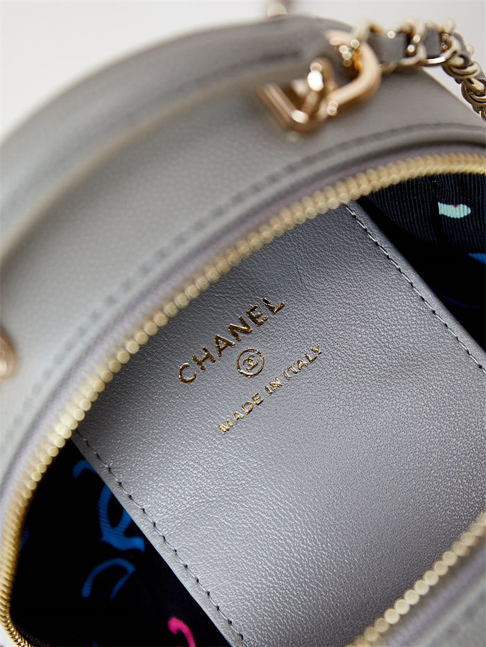 Chanel Mini Backpack Grained Calfskin Gold-Tone Metal AP3753 Grey A