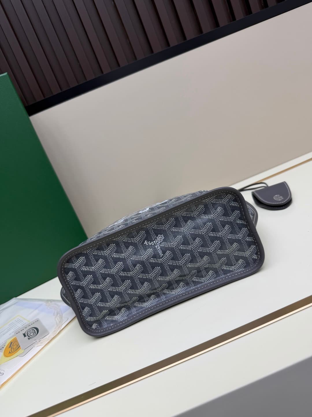 Goyard Mini Anjou Tote Goyardine Canvas with White Painted Mascot Grey High