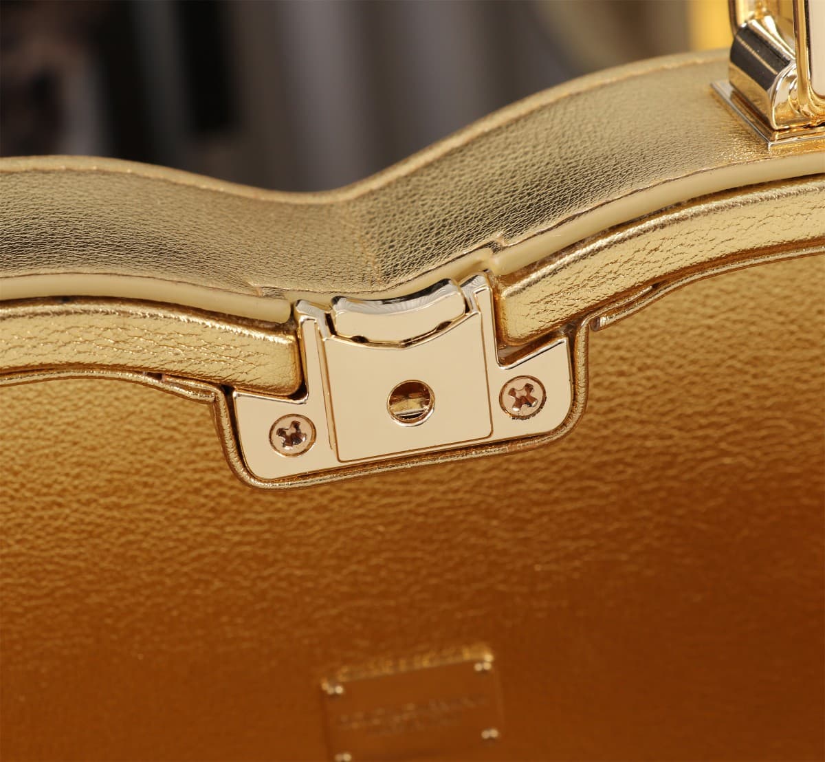 Dolce & Gabbana Gold leather DG Logo handbag high