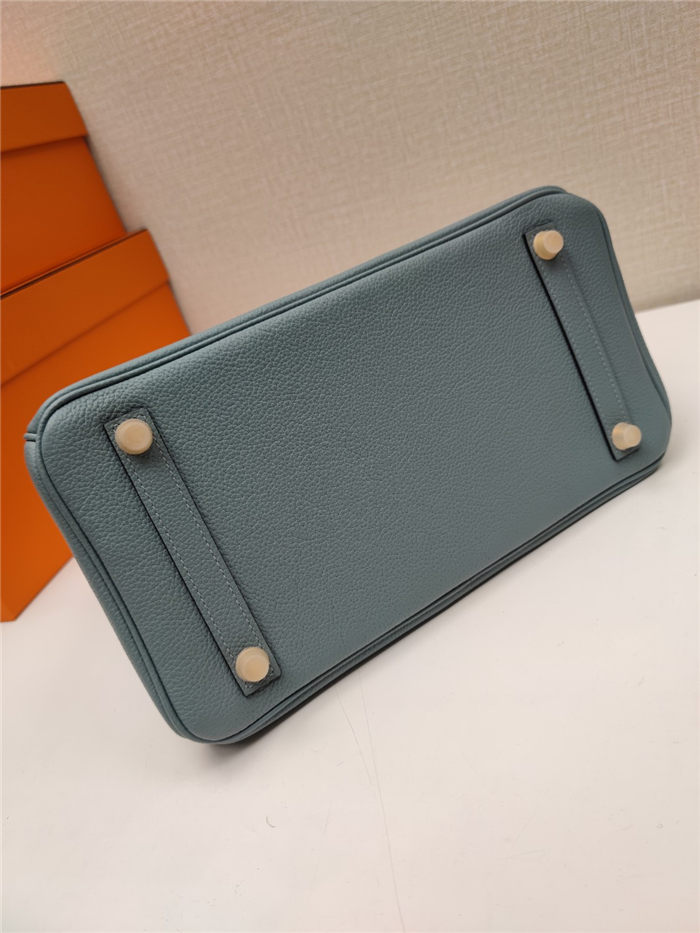 Hermes Birkin 25/30/35cm Bag Togo Leather In Blue Lin WAX High