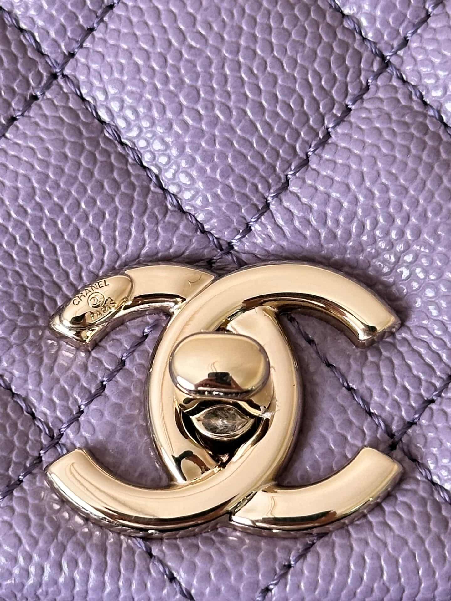 Chanel BACKPACK AS3860 Grained Shiny Calfskin & Gold-Tone Metal Purple TOP
