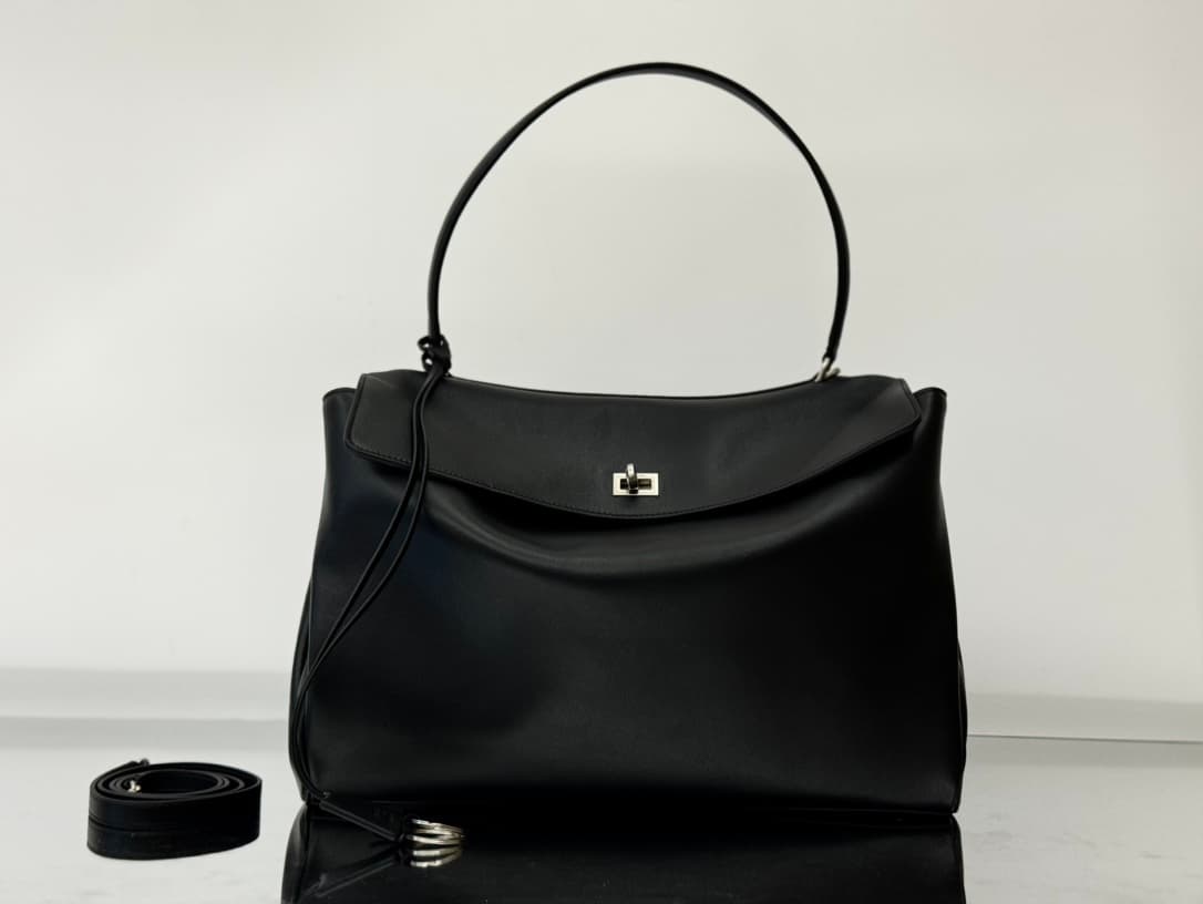 Balenciaga Rodeo Large Bag in Black Leather With Silver-Tone Metal TOP