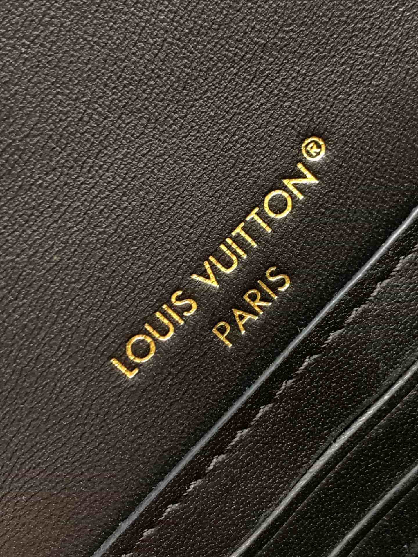 Louis Vuitton Wallet On Chain GO-14 Black Lambskin leather M13139 High