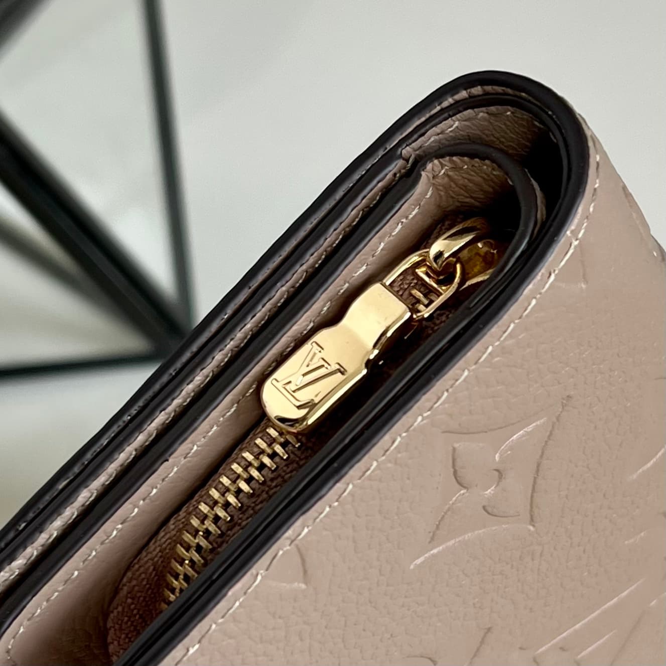 Louis Vuitton Cléa Wallet Tourterelle Beige Monogram Empreinte Leather M80152 High