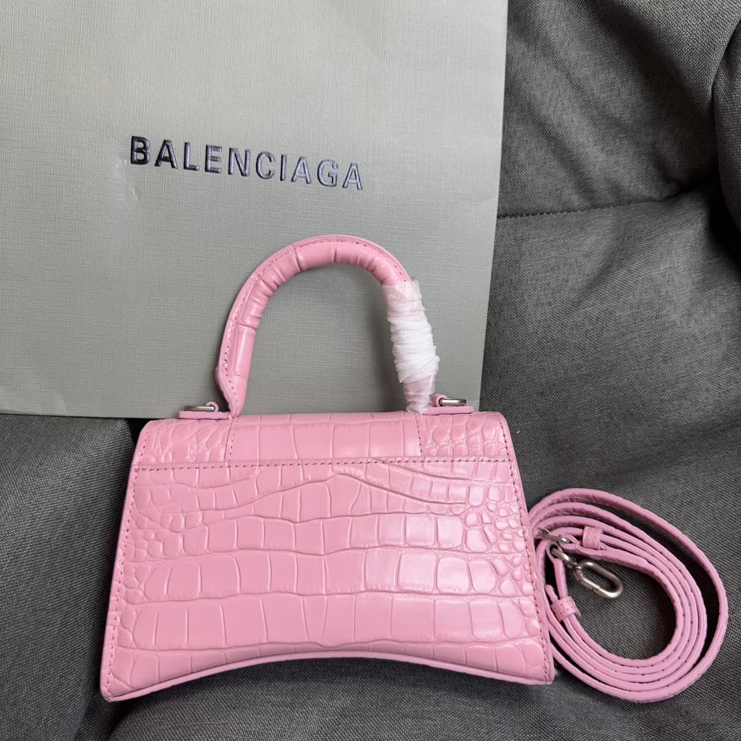 WOMEN'S HOURGLASS XS TOP HANDLE BAG Crocodile Pink High