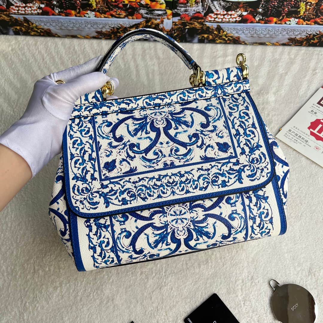Dolce & Gabbana Miss Sicily top handle bag with multicolor print leather High