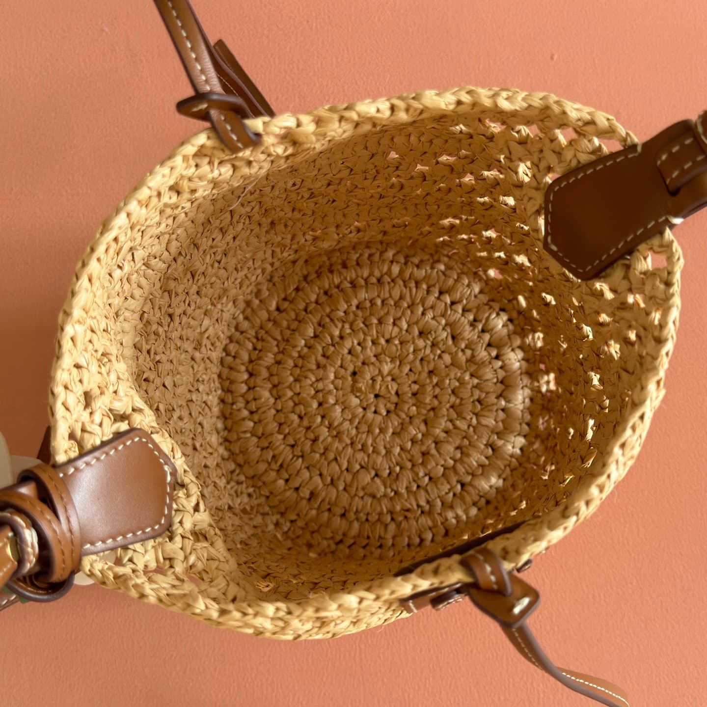 Miu Miu Raffia Crochet Drawstring Pouch 5BE104 TOP