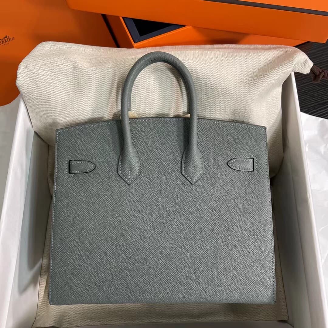 Hermes Birkin Sellier Bag 25/30cm Epsom Leather WAX Blue Lin High