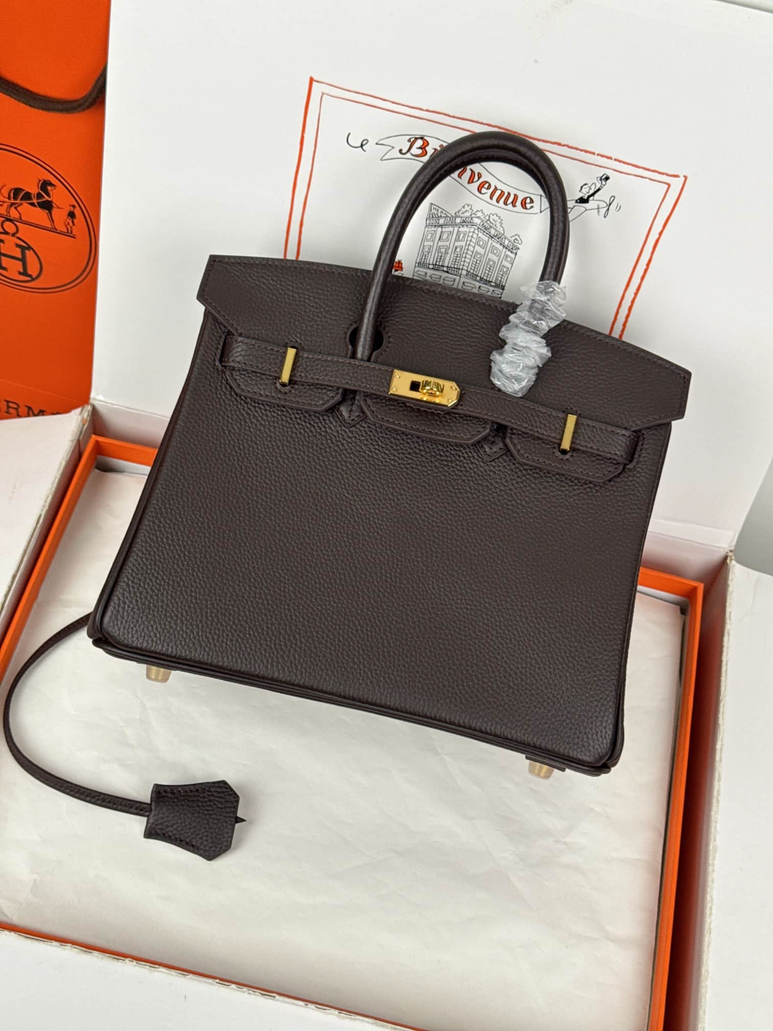 Hermes Birkin 25/30 Bag Togo Calfskin Leather High