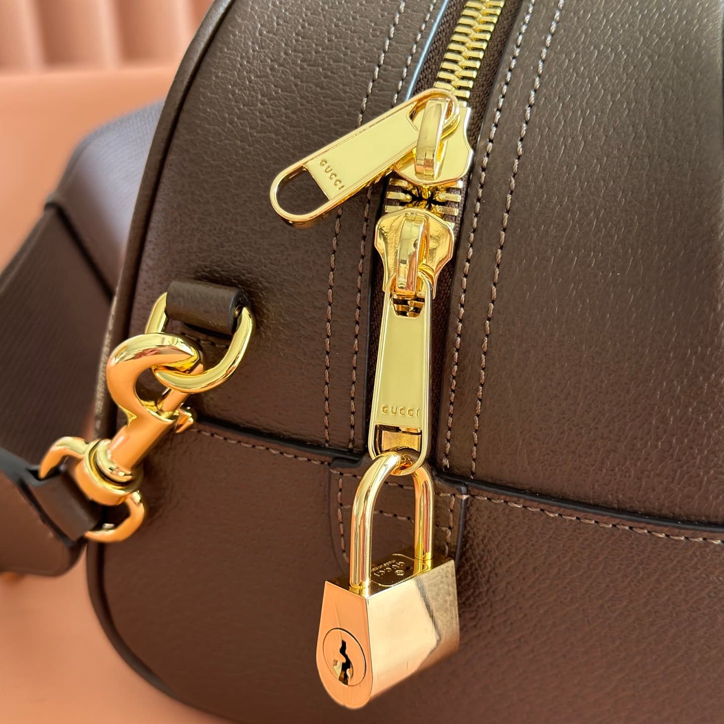 Gucci Ophidia Medium GG Top Handle Bag in beige and brown monogram canvas 724575 High