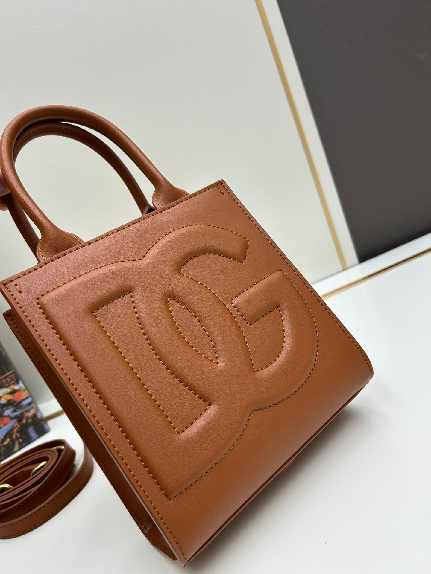 Dolce & Gabbana Mini DG Daily Tote Bag Brown Calfskin High