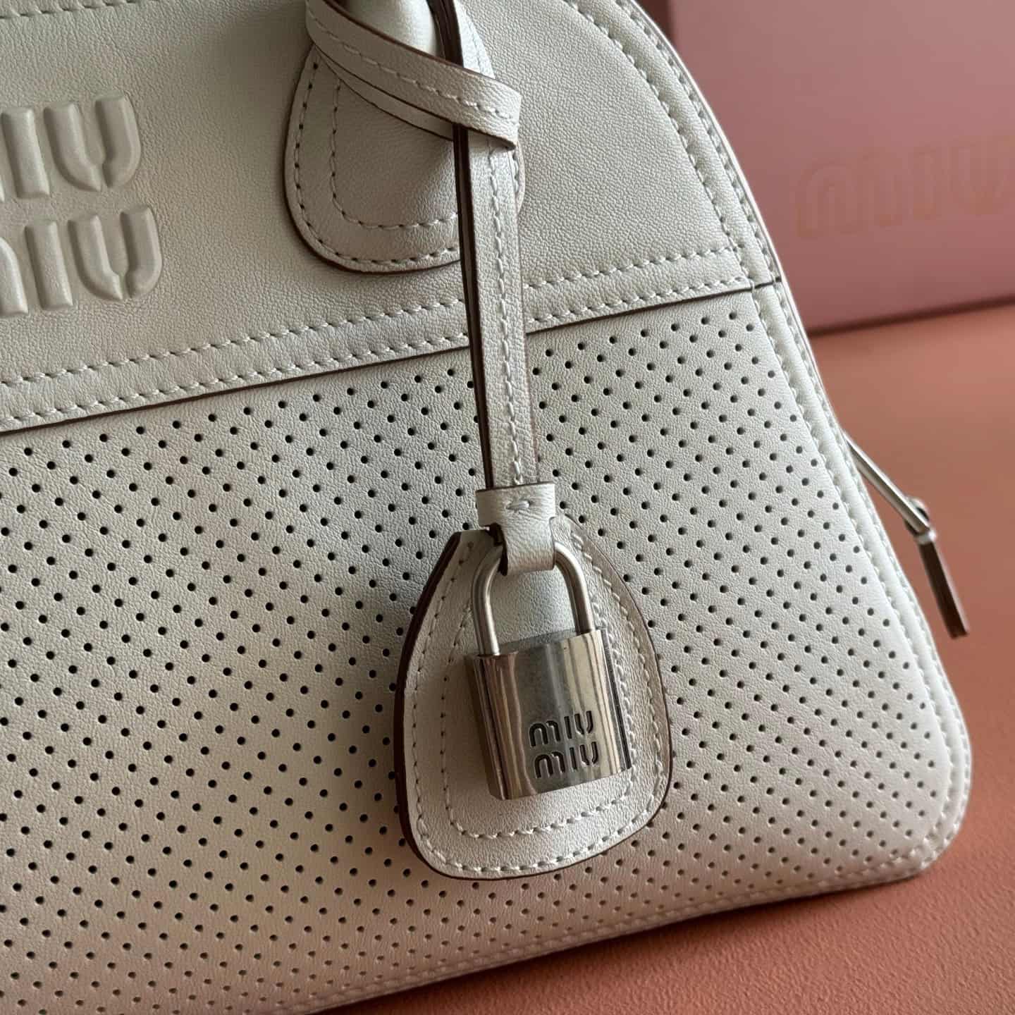 Miu Miu Vivant leather bag Chalk White 5BB199 TOP