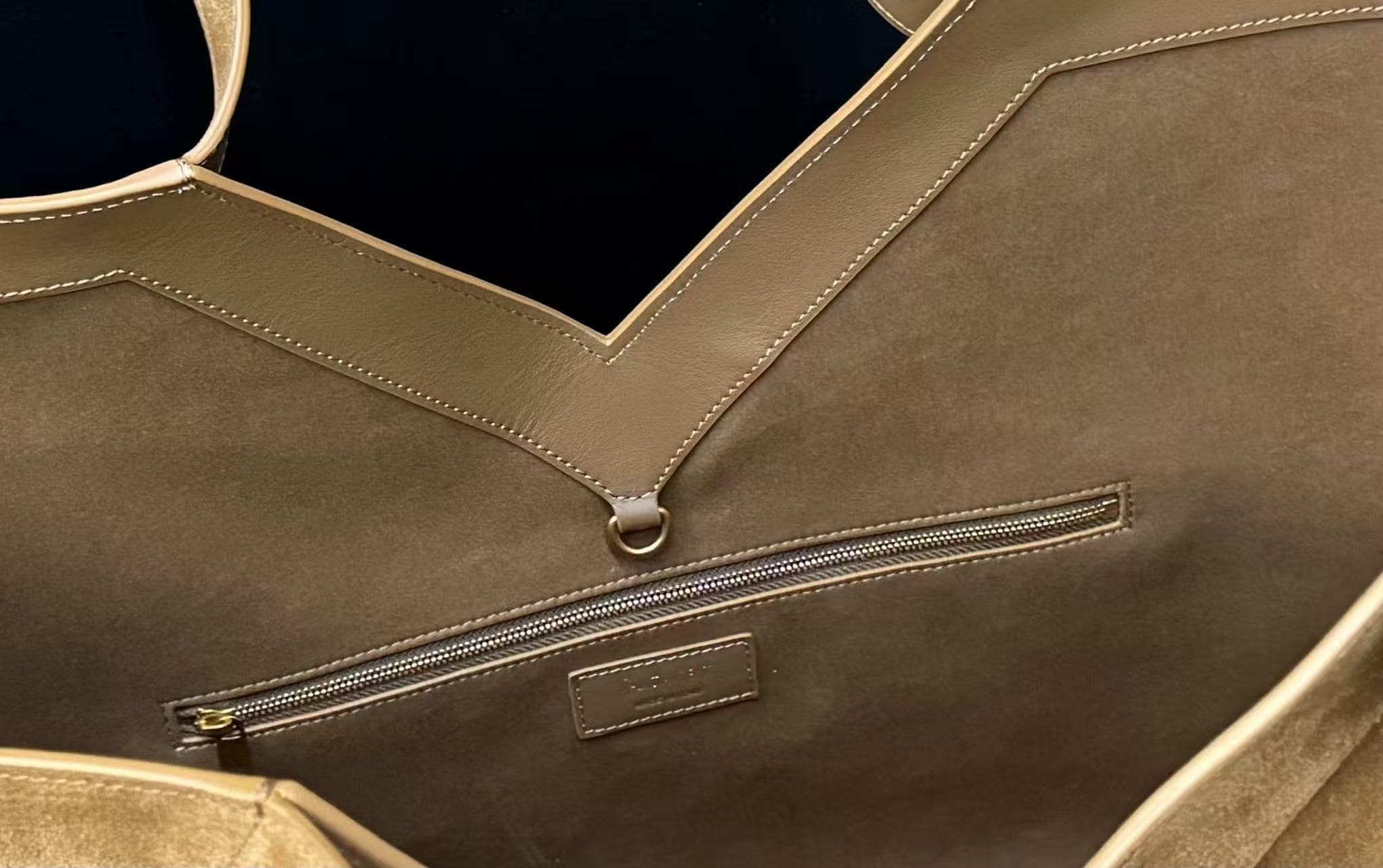 Saint Laurent Y tote in suede in Brown High