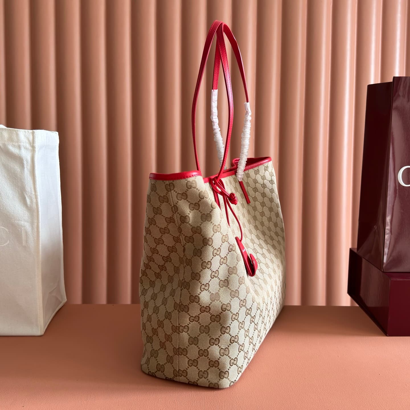 Gucci Tribeca large tote bag sand and brown GG canvas A0034D High