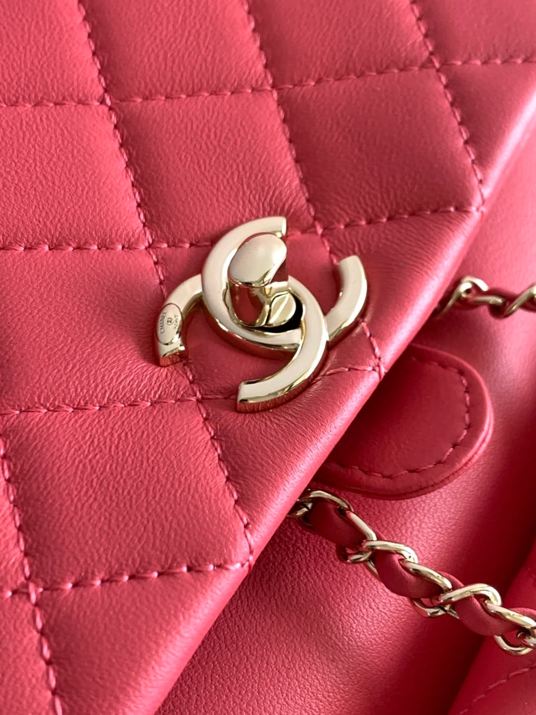 Chanel Medium Quilted Duma Backpack Lambskin AS3618 Rose Red A